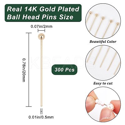 300Pcs Brass Ball Head Pins KK-CN0001-95-1