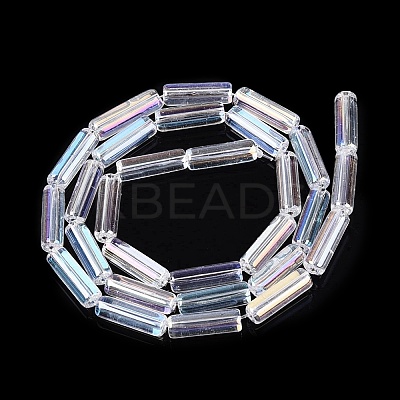 Electroplate Transparent Glass Beads Strands EGLA-Q132-02A-C03-1