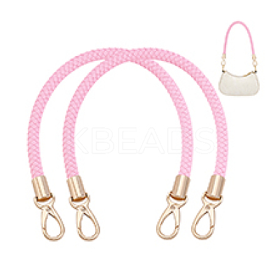 Imitation Leather Braided Round Cord Bag Handles with Zinc Alloy Clasps FIND-WH0126-941C-02-1