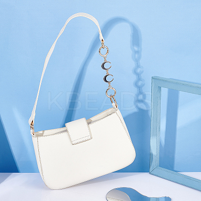 2Pcs Alloy Enamel Crescent Moon Link Purse Strap Extenders FIND-UN0001-73A-1