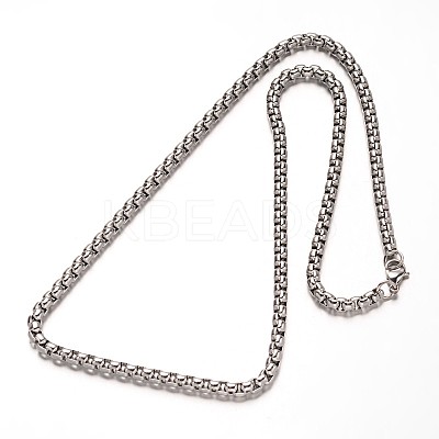 Non-Tarnish 304 Stainless Steel Box Chains Necklaces NJEW-O066-23-1