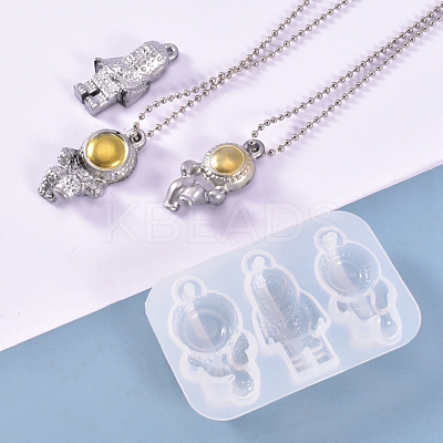 DIY Spaceman Silicone Pendant Molds X-DIY-P006-27-1