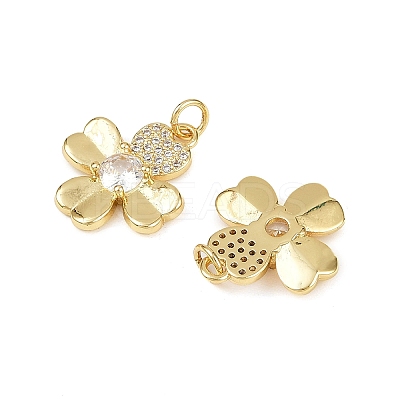 Brass Micro Pave Cubic Zirconia Pendants KK-S526-55G-1