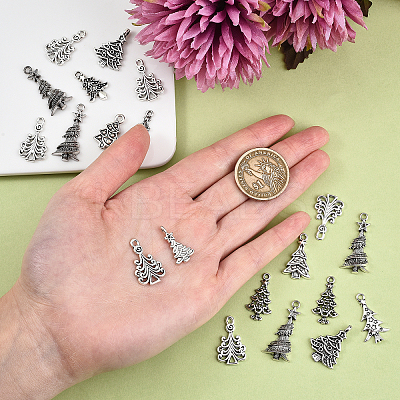 100pcs 10 Style Tibetan Style Alloy Charms TIBEP-CJ0001-40-1