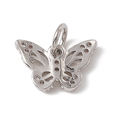 Brass Micro Pave Cubic Zirconia Charms ZIRC-F132-14P-1