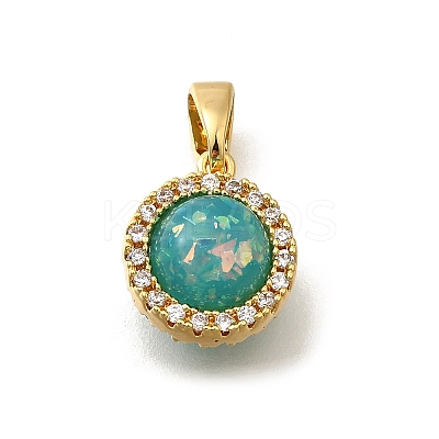 Brass Micro Pave Cubic Zirconia Pendants KK-K398-27G-02-1