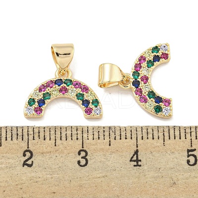 Brass Micro Pave Cubic Zirconia Pendantsn KK-S386-26G-1