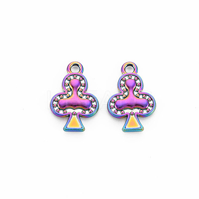 Rack Plating Rainbow Color Alloy Pendantsd PALLOY-S180-375-1