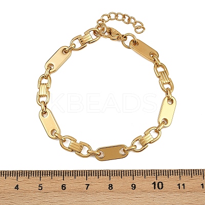 304 Stainless Steel Chain Bracelets for Women Men BJEW-Z143-28G-1
