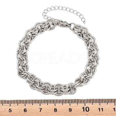 304 Stainless Steel Double Link Chain Bracelets for Women SA-H001-23P-1