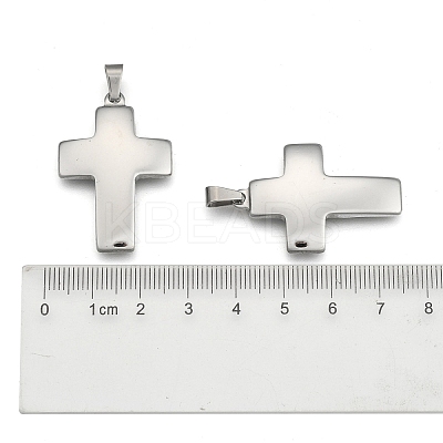 Tarnish Resistant Cross 304 Stainless Steel Surface Pendants LS-STAS-D146-03-1