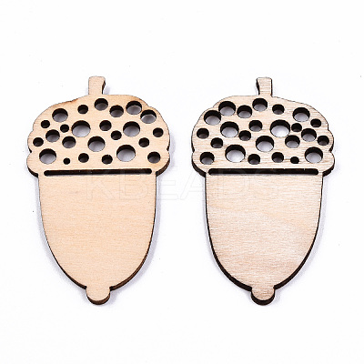 Unfinished Natural Poplar Wood Big Pendants WOOD-S045-119-1