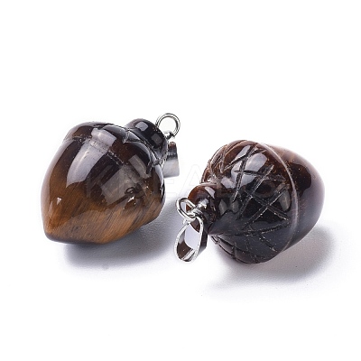Natural Tiger Eye Pendants G-G842-01D-1