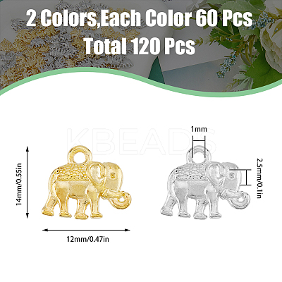 120Pcs 2 Colors Metal Alloy Charms FIND-DC0004-55-1