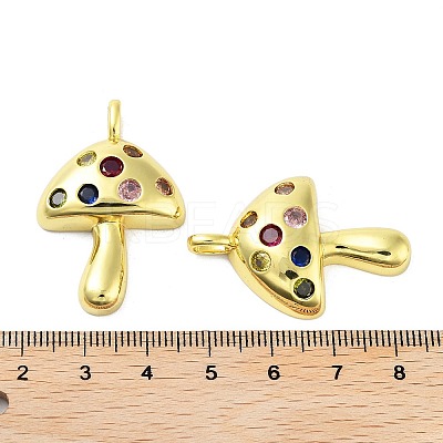 Rack Plating Brass Micro Pave Cubic Zirconia Pendants X-KK-A205-01G-01-1