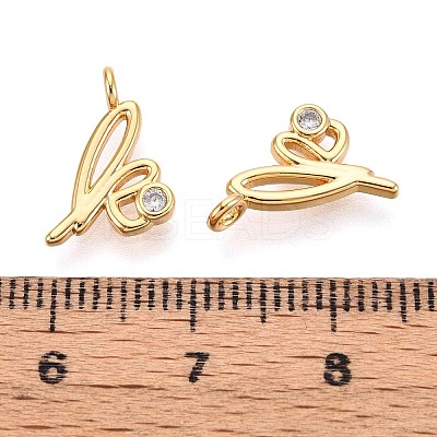 Brass Micro Pave Cubic Zirconia Charms KK-N263-97G-K-1