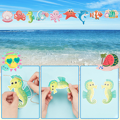 Ocean Theme Sea Animal Pendant Decoration HJEW-WH0042-85-1