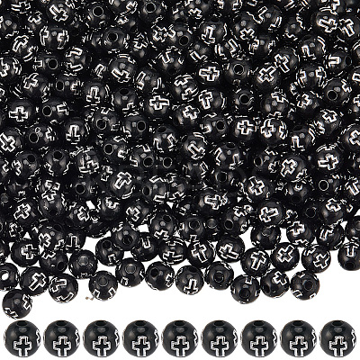 500Pcs Plating Acrylic Beads PACR-SP0001-09C-1