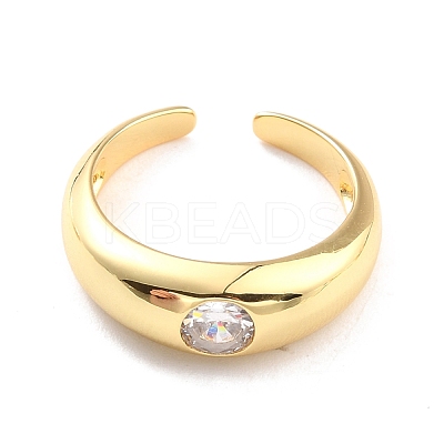 Clear Cubic Zirconia Solitaire Ring RJEW-C018-18G-1