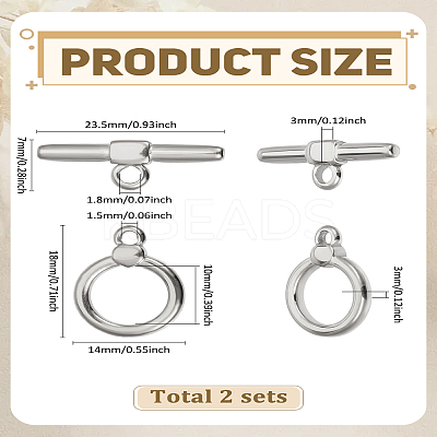 304 Stainless Steel Toggle Clasps STAS-LP0004-77P-1