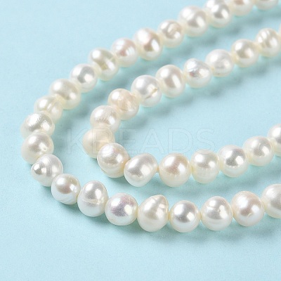 Natural Cultured Freshwater Pearl Beads Strands PEAR-E018-56-1