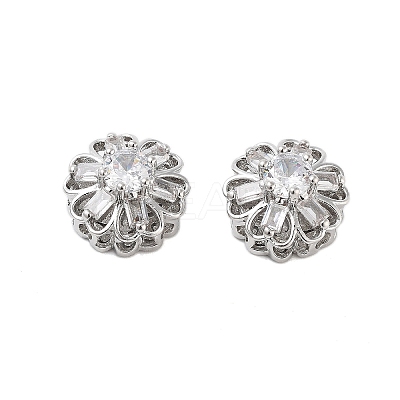 Brass Micro Pave Clear Cubic Zirconia Beads KK-Z059-02P-1