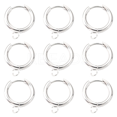 201 Stainless Steel Huggie Hoop Earring Findings STAS-P283-01D-S-1