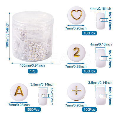 1860Pcs Plating Acrylic Beads PACR-PJ0001-01-1