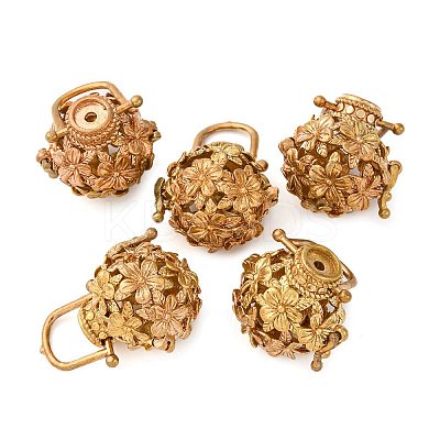 Brass Hollow Cage Pendants LS-KK-P094-14-1