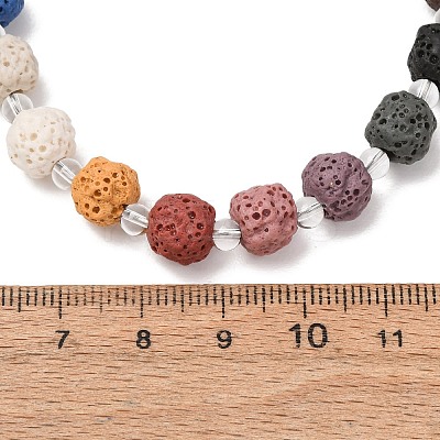 Chakra Natural Lava Rock Round Beaded Necklaces GG-CBA922D-05A-1