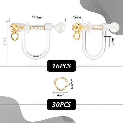 16Pcs 304 Stainless Steel Clip-on Earring Findings STAS-UN0051-64-1