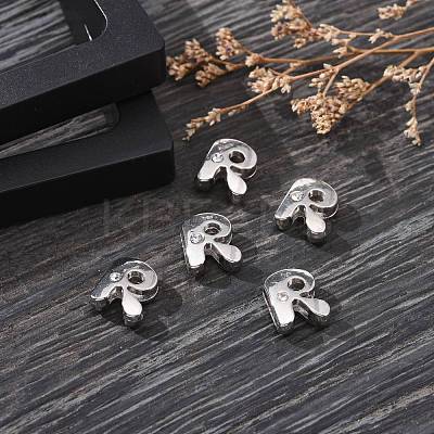 Letter Slider Beads for Watch Band Bracelet Making ALRI-O012-R-NR-1