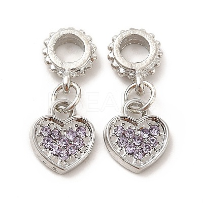 Rack Plating Alloy Rhinestone European Dangle Charms PALLOY-P289-14P-01-1
