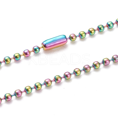 Ion Plating(IP) 304 Stainless Steel Ball Chain Necklaces LS-NJEW-L149-B02-M-1