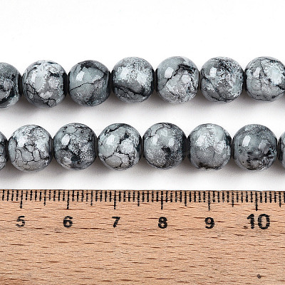 Baking Paint Glass Beads Strands DGLA-N003-10mm-A06-1