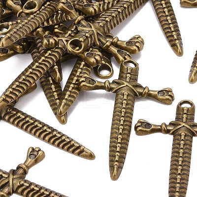 Tibetan Style Metal Dagger Pendants LS-MLF1306Y-1