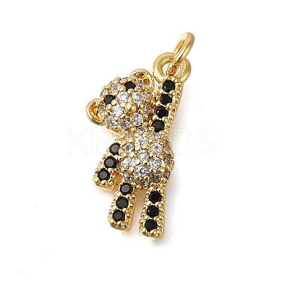 Rack Plating Brass Micro Pave Cubic Zirconia Pendants ZIRC-F142-04G-1