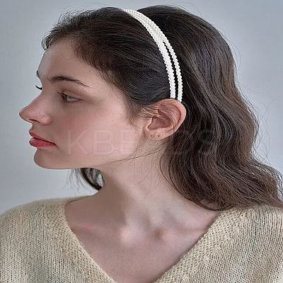 Handmade Plastic Pearl Hair Bands for Wedding Bridal Bridesmaid OHAR-LP0002-32-1