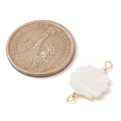 Natural Freshwater Shell Connector Charms PALLOY-JF02442-01-1