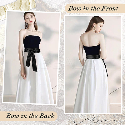 Satin Cloth Ribbon Wrap Around Chain Belt AJEW-WH0314-198E-1