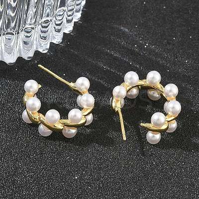Brass Stud Earrings for Women EJEW-A168-21G-1