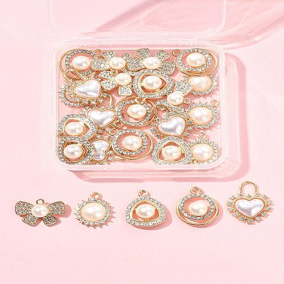 25Pcs 5 Styles Alloy Rhinestone Charms FIND-FS0003-53-1