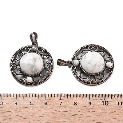 Natural Howlite Pendants G-Q158-03A-R10-1