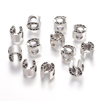 Tibetan Style Alloy European Large Hole Beads X-TIBEB-8021-AS-RS-1