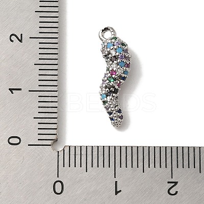 Rack Plating Brass Micro Pave Cubic Zirconia Pendant KK-A229-03C-P-1