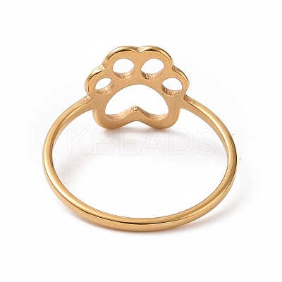 Ion Plating(IP) 201 Stainless Steel Paw Print Finger Ring RJEW-J051-25G-1