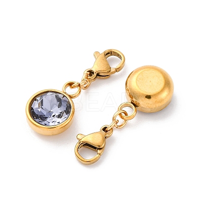 Ion Plating(IP) 304 Stainless Steel Rhinestone Pendants STAS-D301-26G-17-1