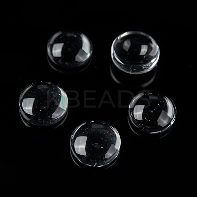 Transparent Glass Cabochons GGLA-R026-8mm-1