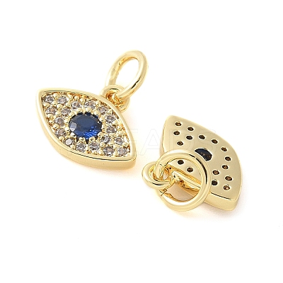 Brass Micro Pave Cubic Zirconia Charms KK-U056-27G-1