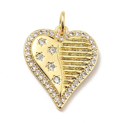 Brass Micro Pave Cubic Zirconia Pendants KK-E015-15G-1